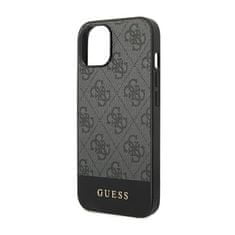 Guess Kolekce Kovového Loga Guess 4G Bottom Stripe – Pouzdro Na Iphone 14 Plus (Šedé)