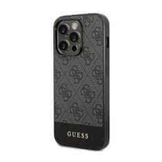 Guess Kolekce Kovového Loga Guess 4G Bottom Stripe – Pouzdro Iphone 14 Pro Max (Šedé