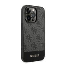 Guess Kolekce Kovového Loga Guess 4G Bottom Stripe – Pouzdro Iphone 14 Pro Max (Šedé