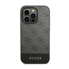 Guess Kolekce Kovového Loga Guess 4G Bottom Stripe – Pouzdro Iphone 14 Pro Max (Šedé