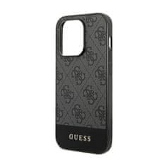 Guess Kolekce Kovového Loga Guess 4G Bottom Stripe – Pouzdro Iphone 14 Pro Max (Šedé