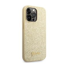 Guess Guess Glitter Flakes Metal Logo Case - Kryt Na Iphone 14 Pro (Zlatý)