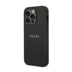 Guess Guess Saffiano Metal Logo Stripes - Kryt Na Iphone 14 Pro (Černý)