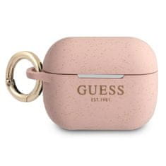 Guess Guess Silicone Glitter Case Est - Pouzdro Airpods Pro (Růžové)