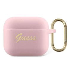 Guess Guess Silicone Vintage Script - Airpods 3 Pouzdro (Růžová)