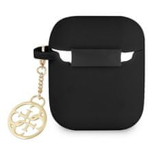 Guess Silikonové Pouzdro Guess 4G Charms – Pouzdro Na Airpods (Černé)