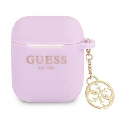 Guess Silikonové Pouzdro Guess 4G Charms – Pouzdro Na Airpods (Fialové)