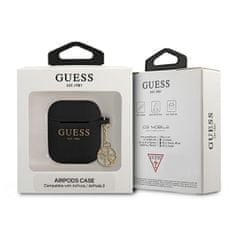 Guess Silikonové Pouzdro Guess 4G Charms – Pouzdro Na Airpods (Černé)