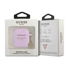 Guess Silikonové Pouzdro Guess 4G Charms – Pouzdro Na Airpods (Fialové)