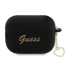 Guess Guess Silicone Heart Charm - Airpods Pro 2 Pouzdro (Černé)