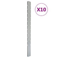 Vidaxl Plotové sloupky 10 ks stříbrné 280 cm pozinkovaná ocel