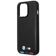 Bmw Bmw Leather Hot Stamp Tricolor - Kryt Na Iphone 14 Pro Max (Černý)