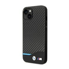 Bmw Bmw Leather Carbon Blue Line – Pouzdro Na Iphone 14 Plus (Černé)