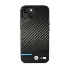 Bmw Bmw Leather Carbon Blue Line – Pouzdro Na Iphone 14 Plus (Černé)