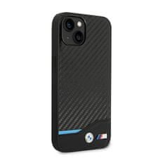 Bmw Bmw Leather Carbon Blue Line – Pouzdro Na Iphone 14 Plus (Černé)