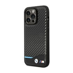 Bmw Bmw Leather Carbon Blue Line - Kryt Na Iphone 14 Pro (Černý)