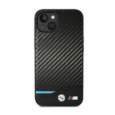Bmw Bmw Leather Carbon Blue Line – Pouzdro Na Iphone 14 (Černé)