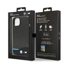 Bmw Bmw Leather Carbon Blue Line – Pouzdro Na Iphone 14 (Černé)