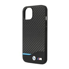 Bmw Bmw Leather Carbon Blue Line – Pouzdro Na Iphone 14 (Černé)