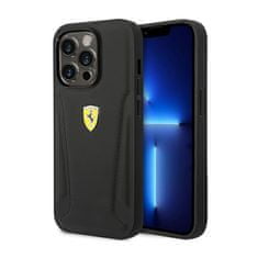 Ferrari Kožené Strany Razítka Ferrari – Pouzdro Na Iphone 14 Pro (Černé)