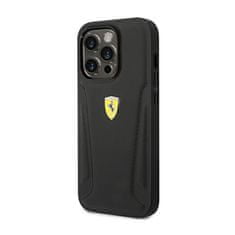 Ferrari Kožené Strany Razítka Ferrari – Pouzdro Na Iphone 14 Pro (Černé)