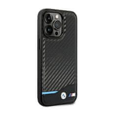 Bmw Bmw Leather Carbon Blue Line – Pouzdro Na Iphone 14 Pro Max (Černé)