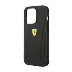 Ferrari Kožené Strany Razítka Ferrari – Pouzdro Na Iphone 14 Pro (Černé)