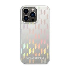 Karl Lagerfeld Karl Lagerfeld Monogram Iridescent - Kryt Na Iphone 14 Pro Max (Stříbrný)