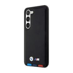 Bmw Bmw Leather Hot Stamp Tricolor - Samsung Galaxy S23 Pouzdro (Černé)