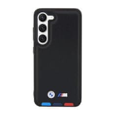 Bmw Bmw Leather Hot Stamp Tricolor - Samsung Galaxy S23 Pouzdro (Černé)