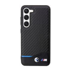 Bmw Bmw Leather Carbon Blue Line - Samsung Galaxy S23 Pouzdro (Černé)