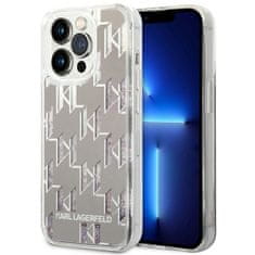 Karl Lagerfeld Karl Lagerfeld Monogram Liquid Glitter - Kryt Na Iphone 14 Pro (Stříbrný)