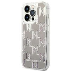 Karl Lagerfeld Karl Lagerfeld Monogram Liquid Glitter - Kryt Na Iphone 14 Pro (Stříbrný)