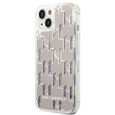 Karl Lagerfeld Karl Lagerfeld Monogram Liquid Glitter - Kryt Na Iphone 14 Plus (Stříbrný)