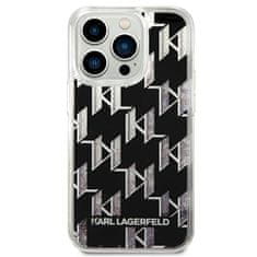 Karl Lagerfeld Karl Lagerfeld Monogram Liquid Glitter - Kryt Na Iphone 14 Pro (Černý)