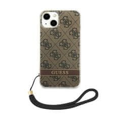 Guess Guess 4G Print Cord - Pouzdro Šňůrkou Na Iphone 14 Plus (Hnědé)