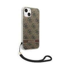 Guess Guess 4G Print Cord - Pouzdro Šňůrkou Na Iphone 14 Plus (Hnědé)