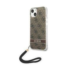 Guess Guess 4G Print Cord - Pouzdro Šňůrkou Na Iphone 14 Plus (Hnědé)