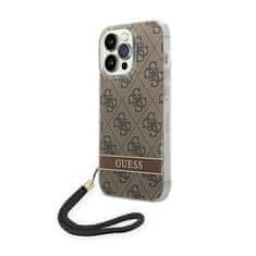 Guess Guess 4G Print Cord - Pouzdro Šňůrkou Na Iphone 14 Pro (Hnědé)