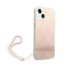 Guess Guess 4G Print Cord - Pouzdro Šňůrkou Na Iphone 14 Plus (Růžové)