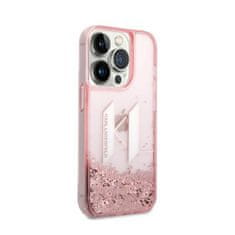 Karl Lagerfeld Karl Lagerfeld Liquid Glitter Big Logo Case - Kryt Na Iphone 14 Pro (Růžová)