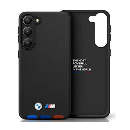 Bmw Bmw Leather Hot Stamp Tricolor - Samsung Galaxy A54 5G Pouzdro (Černé)