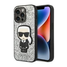 Karl Lagerfeld Karl Lagerfeld Glitter Flakes Ikonik - Kryt Na Iphone 14 Pro (Stříbrný)