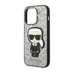 Karl Lagerfeld Karl Lagerfeld Glitter Flakes Ikonik - Kryt Na Iphone 14 Pro (Stříbrný)