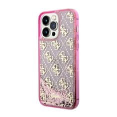 Guess Guess Liquid Glitter Transculent 4G - Kryt Na Iphone 14 Pro (Růžový)