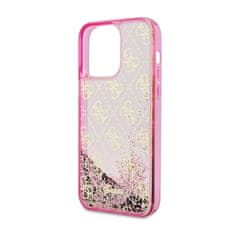 Guess Guess Liquid Glitter Transculent 4G - Kryt Na Iphone 14 Pro (Růžový)