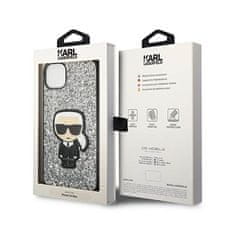 Karl Lagerfeld Karl Lagerfeld Glitter Flakes Ikonik - Kryt Na Iphone 14 Plus (Stříbrný)