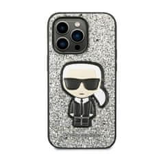 Karl Lagerfeld Karl Lagerfeld Glitter Flakes Ikonik - Kryt Na Iphone 14 Pro Max (Stříbrný)