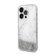 Guess Guess Liquid Glitter Marble - Kryt Na Iphone 14 Pro (Bílý)