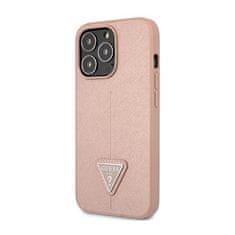 Guess Guess Saffiano Triangle Logo Case - Kryt Na Iphone 14 Pro (Růžová)